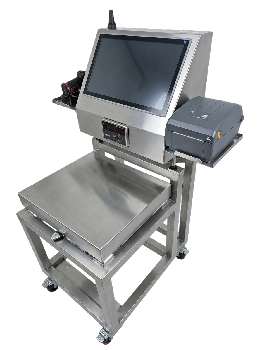 MixStation Standard — gabinete triangular móvil tipo carrito para contenedores de más de 15 kg